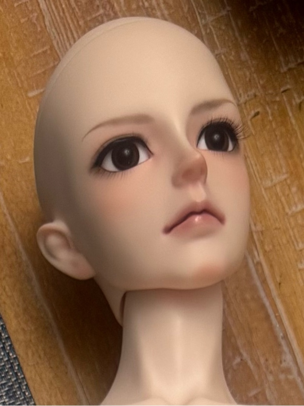 Realistic Resin Doll Head with Detailed Face-Up - Pale Skin Tone